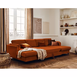 Best Mobilier Brooke Canapé d'angle 7 siège(s) Couleur rouille