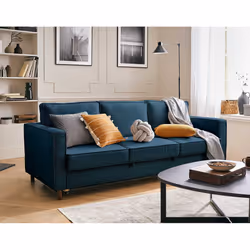 Best Mobilier Jake, Bleu, Velours, Bois, Bois, 2200 mm, 890 mm