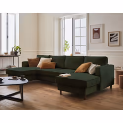 Best Mobilier Jake, Vert, Velours, Bois, Bois, 2890 mm, 1480 mm