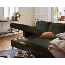 Best Mobilier Jake Canapé d'angle 7 siège(s) Vert