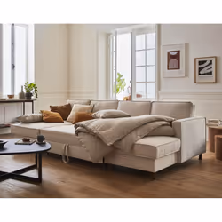 Best Mobilier Jake Canapé d'angle 7 siège(s) Beige