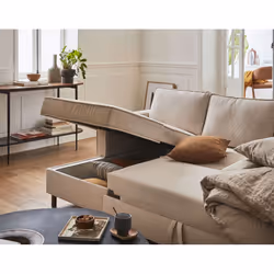 Best Mobilier Jake Canapé d'angle 7 siège(s) Beige