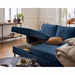 Best Mobilier Jake Canapé d'angle 7 siège(s) Bleu