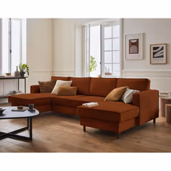 Best Mobilier Jake, Couleur rouille, Velours, Bois, Bois, 2890 mm, 1480 mm