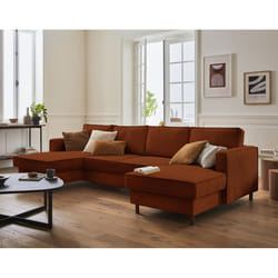 Best Mobilier Jake Canapé d'angle 7 siège(s) Couleur rouille