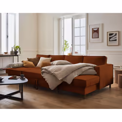 Best Mobilier Jake Canapé d'angle 7 siège(s) Couleur rouille