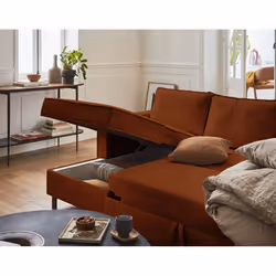 Best Mobilier Jake Canapé d'angle 7 siège(s) Couleur rouille