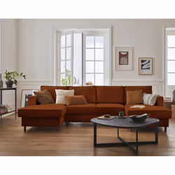 Best Mobilier Jake Canapé d'angle 7 siège(s) Couleur rouille - Vue supplémentaire 5