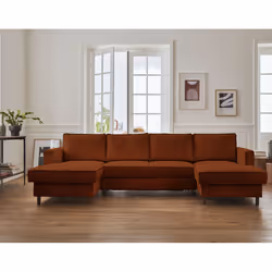 Best Mobilier Jake Canapé d'angle 7 siège(s) Couleur rouille - Vue supplémentaire 6