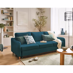 Best Mobilier Will, Bleu, Tissu, Bois, Bois, 2210 mm, 890 mm