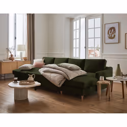 Best Mobilier Will Canapé d'angle 7 siège(s) Vert