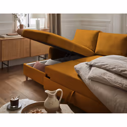 Best Mobilier Will Canapé d'angle 7 siège(s) Jaune