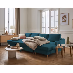 Best Mobilier Will Canapé d'angle 7 siège(s) Bleu