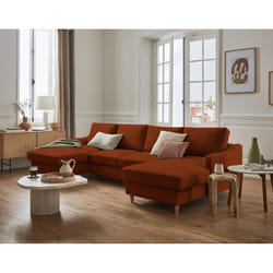 Best Mobilier Will Canapé d'angle 7 siège(s) Couleur rouille
