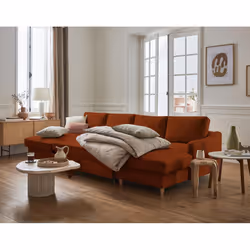 Best Mobilier Will Canapé d'angle 7 siège(s) Couleur rouille