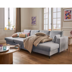 Best Mobilier Tala Canapé d'angle 7 siège(s) Gris
