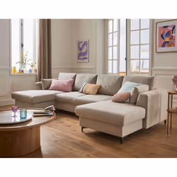 Best Mobilier Tala Canapé d'angle 7 siège(s) Beige