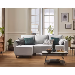 Best Mobilier Saphir, Gris, Tissu, Bois, Bois, 2290 mm, 1390 mm
