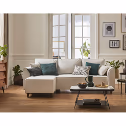 Best Mobilier Saphir, Beige, Tissu, Bois, Bois, 2290 mm, 1390 mm