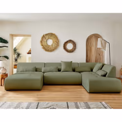 Best Mobilier Onyx Canapé d'angle 7 siège(s) Vert - Vue supplémentaire 5