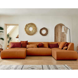 Best Mobilier Onyx Canapé d'angle 7 siège(s) Couleur rouille