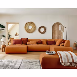 Best Mobilier Onyx Canapé d'angle 7 siège(s) Couleur rouille