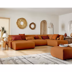 Best Mobilier Onyx Canapé d'angle 7 siège(s) Couleur rouille