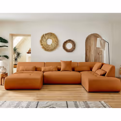 Best Mobilier Onyx Canapé d'angle 7 siège(s) Couleur rouille - Vue supplémentaire 5