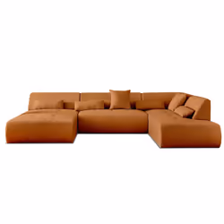 Best Mobilier Onyx Canapé d'angle 7 siège(s) Couleur rouille - Vue supplémentaire 6