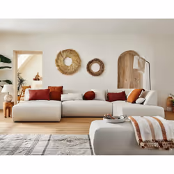 Best Mobilier Onyx Canapé d'angle 7 siège(s) Beige