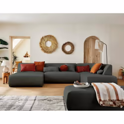 Best Mobilier Onyx Canapé d'angle 7 siège(s) Gris