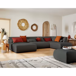 Best Mobilier Onyx Canapé d'angle 7 siège(s) Gris