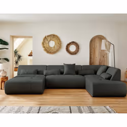 Best Mobilier Onyx Canapé d'angle 7 siège(s) Gris - Vue supplémentaire 5