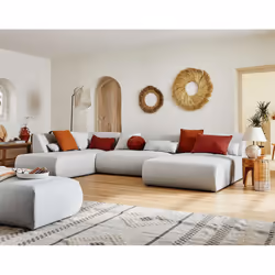 Best Mobilier Onyx Canapé d'angle 7 siège(s) Gris