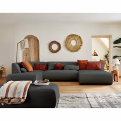 Best Mobilier Onyx Canapé d'angle 7 siège(s) Gris
