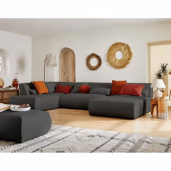 Best Mobilier Onyx Canapé d'angle 7 siège(s) Gris