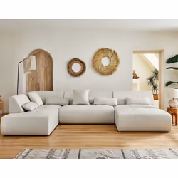 Best Mobilier Onyx Canapé d'angle 7 siège(s) Beige - Vue supplémentaire 5