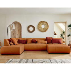 Best Mobilier Onyx Canapé d'angle 7 siège(s) Couleur rouille