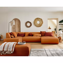 Best Mobilier Onyx Canapé d'angle 7 siège(s) Couleur rouille