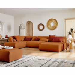 Best Mobilier Onyx Canapé d'angle 7 siège(s) Couleur rouille