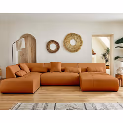 Best Mobilier Onyx Canapé d'angle 7 siège(s) Couleur rouille - Vue supplémentaire 5