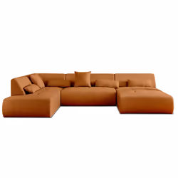 Best Mobilier Onyx Canapé d'angle 7 siège(s) Couleur rouille - Vue supplémentaire 6