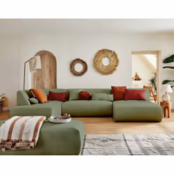 Best Mobilier Onyx Canapé d'angle 7 siège(s) Vert
