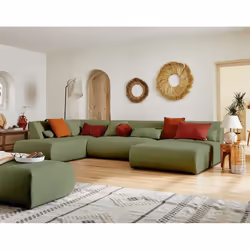 Best Mobilier Onyx Canapé d'angle 7 siège(s) Vert