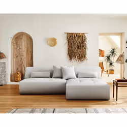 Best Mobilier Onyx Canapé d'angle 4 siège(s) Gris - Vue supplémentaire 4