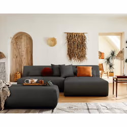 Best Mobilier Onyx Canapé d'angle 4 siège(s) Gris