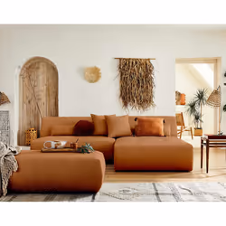 Best Mobilier Onyx Canapé d'angle 4 siège(s) Couleur rouille