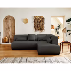 Best Mobilier Onyx Canapé d'angle 5 siège(s) Gris