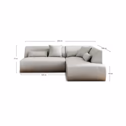 Best Mobilier Onyx Canapé d'angle 5 siège(s) Gris - Vue supplémentaire 8