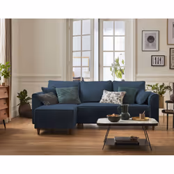 Best Mobilier Saphir, Bleu, Tissu, Bois, Bois, 2290 mm, 1390 mm